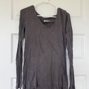 Elegant Charcoal Long Sleeve Women's Top